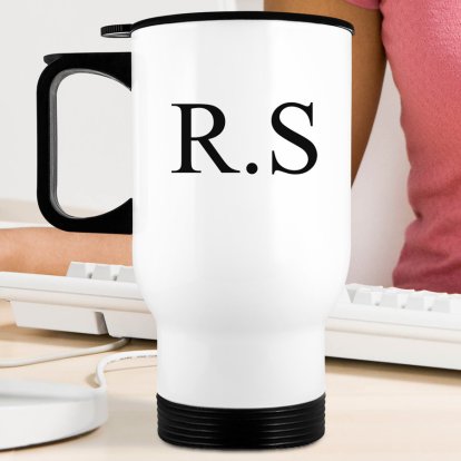 Personalised Double Walled Travel Mug - Initials 