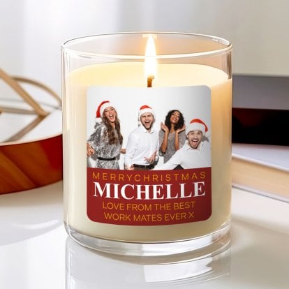 Photo Upload Scented Candle for Christmas