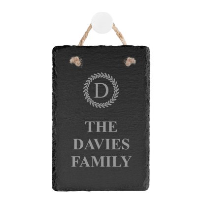 Portrait Hanging Slate Sign - Family Home