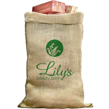 Promotional Branded Business Hessian Sack - Logo & Text