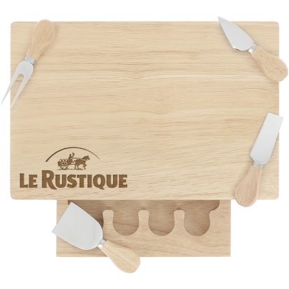 Promotional Branded Business Large Cheeseboard Set - Logo & Text
