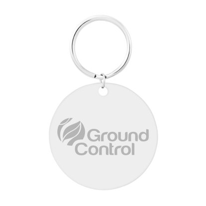 Promotional Branded Business Round Keyring - Logo & Text