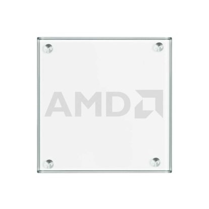 Promotional Branded Business Square Glass Coaster - Logo & Text