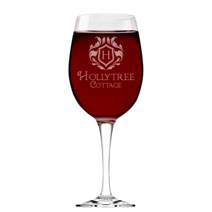 Promotional Branded Business Wine Glass - Logo & Text