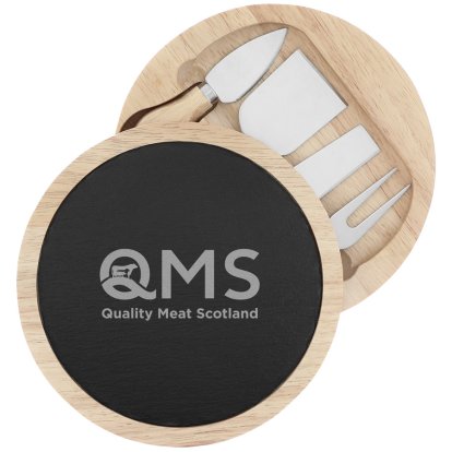 Promotional Branded Corporate Slate Cheeseboard Set - Logo & Text