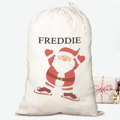 Personalised Santa Christmas Cotton Sack