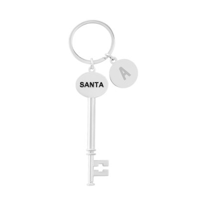 Santa's Initial Engraved Key with Gift Box