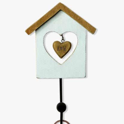 Shabby Blue Personalised Wooden House Key Hanger