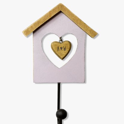 Shabby Purple Personalised Wooden House Key Hanger
