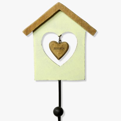 Shabby Spring Yellow Personalised Wooden House Key Hanger