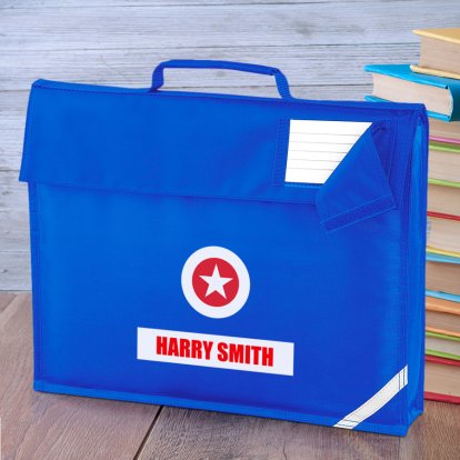 Star Personalised Blue Book Bag 