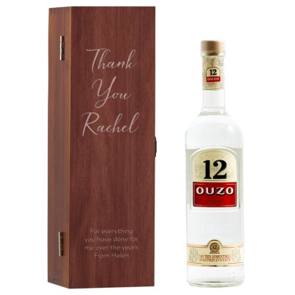 Thank You Personalised Box & 12 Ouzo