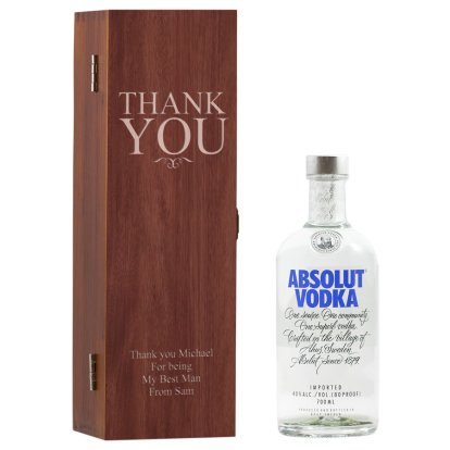 Thank You Personalised Box & Absolut Vodka