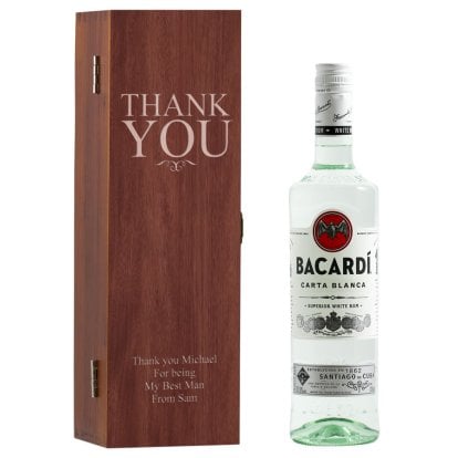 Thank You Personalised Box & Bacardi Carta Blanca