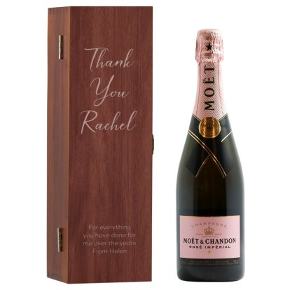 Thank You Personalised Box & Moet & Chandon Rose