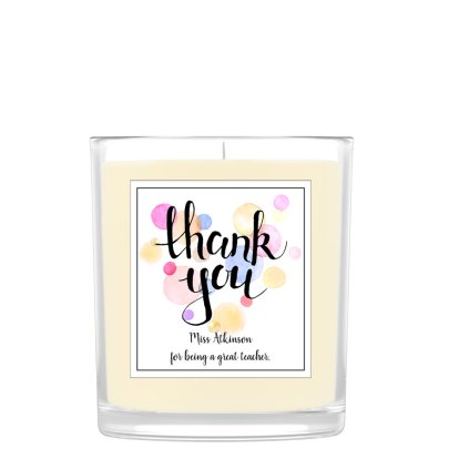 Thank You Personalised Teacher Scented Candle 