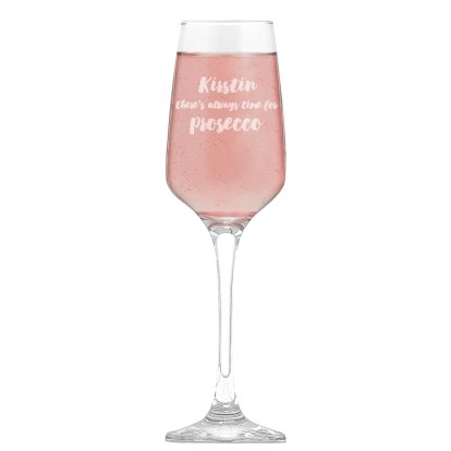 There's Always Time for Prosecco Personalised Elegance Flute