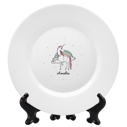Unicorn Personalised Ceramic Plate
