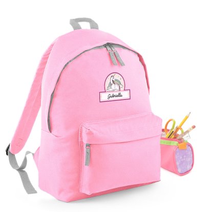 Unicorn Personalised Pink Backpack 