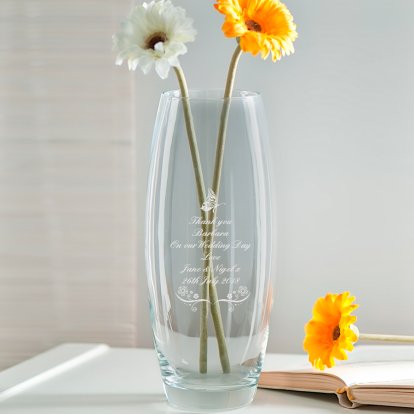 Personalised Butterflies and Flowers Bullet Vase