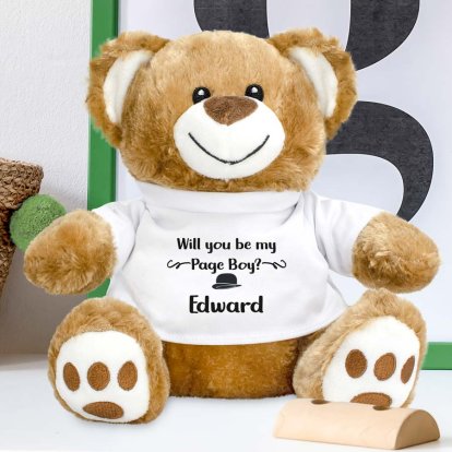 Will You Be My Page Boy Personalised Teddy Bear Photo 2