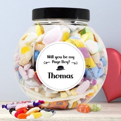 Will You Be My Page Boy Personalised Treat Sweet Jar Photo 3