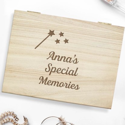 Wooden Wooden Box with Mirror - Special Memories