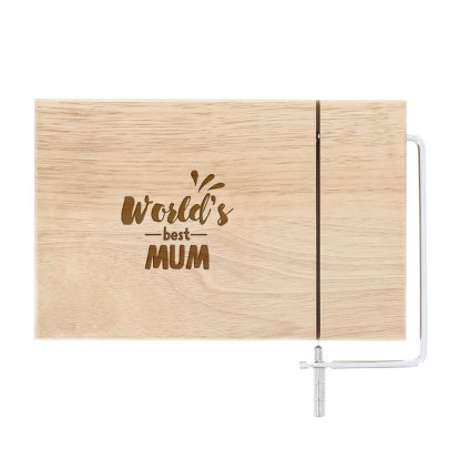 World's Best Engraved Cheese Board and Slicer