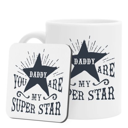 You're my Superstar Personalised Mug and Coaster Set